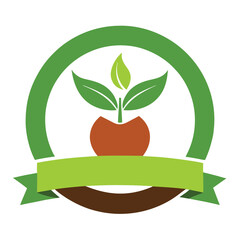 Eco friendly Healthy natural product label logo