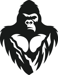 Strong gorilla vector silhouette