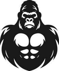 Strong gorilla vector silhouette