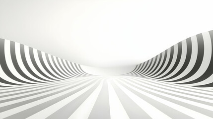 Naklejka premium Abstract Black And White Striped Tunnel Pattern