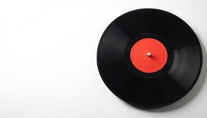 Fototapeta premium Studio shot of a turntable with vinyl record on white background , isolated object, texture, disc
