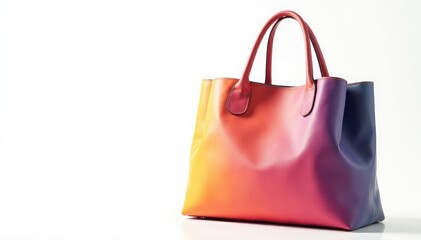 Stylish tote bag, isolated on pure white background, mockup, yellow, design