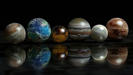 Planets gather in the solar system amidst glowing stars in a vibrant cosmic atmosphere