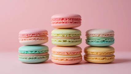 Colorful Stack of French Macarons