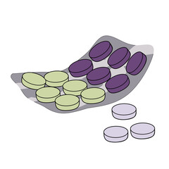 Colorful assorted medications displayed, featuring various shapes and sizes of pills and capsules ideal for pharmaceutical, health, and wellness themes.