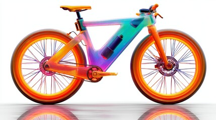 Fototapeta premium Neon Bicycle with Futuristic Design and Vibrant Colors for Modern Urban Lifestyle