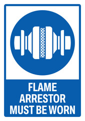 mandatory safety signs v2 uppercase text_flame arrestor must be worn_portrait size a4/a3/a2/a1	 
