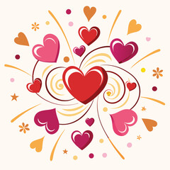 Red and Black Heart Patterns Clipart,
Cute Love Heart Design with Dots and Stripes,
Hand-Drawn Red Hearts with Decorative Patterns.