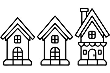Gingerbread Village Line Art Collection set
