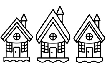 Gingerbread Village Line Art Collection set