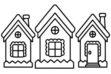 Gingerbread Village Line Art Collection set