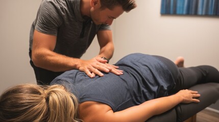 Massage therapy session in a calm setting.