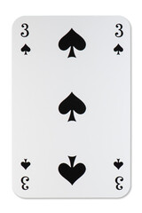 Playing Card Three of Spades French Deck