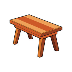 Wooden Table Vector Illustration. Realistic wood texture, vintage table design, and flat perspective