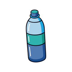 Water Bottle Vector Illustration. Transparent container, hydration, eco-friendly design icon
