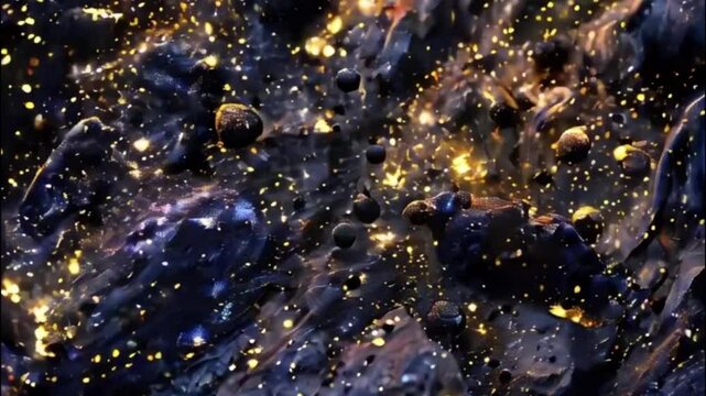 Meteorite plunges through the vastness of space against a backdrop of distant stars and cosmic colors