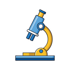Microscope Vector Illustration. Scientific equipment, laboratory tools, research instruments, and detailed microscope vector art.