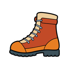 Hiking Boots Vector Illustration. Outdoor footwear design, rugged trekking gear, adventure essentials, and durable hiking boots vector art.
