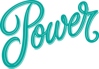Teal Power Word Art.