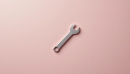 Tool maintenance action wrench on pink background product photography minimalist environment close-up view mechanical concept for diy enthusiasts