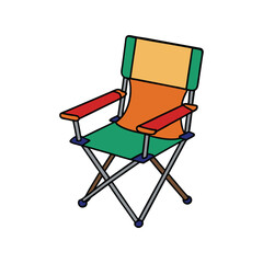 Camping Chair Vector Illustration. Portable outdoor seating, lightweight design, and rugged camping chair vector art