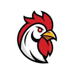 rooster head mascot logo vector art illustration