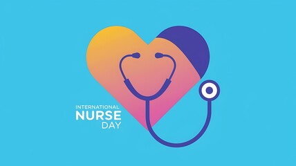 International Nurses Day Graphic Featuring a Heartbeat and Heart