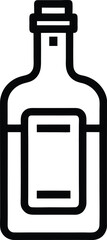 Whiskey Bottle outline vector on white background