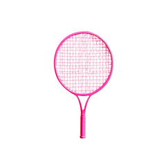 Pink Tennis Racket on Transparent Background