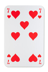 Playing Card Seven of Hearts French Deck