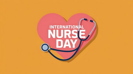 International Nurse Day Poster Featuring a Stethoscope and Heart