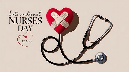 International Nurses Day: A Heart with Bandages and Stethoscope