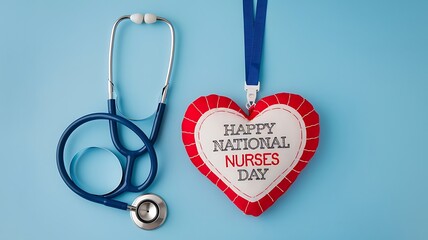 Stethoscope and Heart-Shaped Decoration for National Nurses Day
