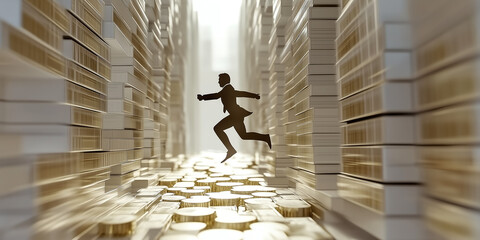 A strategic 3D visualization of a Working Capital Sprint for asset optimization