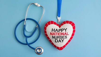 Stethoscope and Heart-Shaped Decoration for National Nurses Day