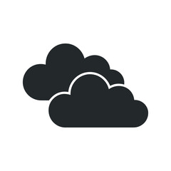 Dark Cloud Icon Overlap Silhouette Represents Weather Forecast Application Design Element Atmospheric Condition Symbol Simple Graphic Vector