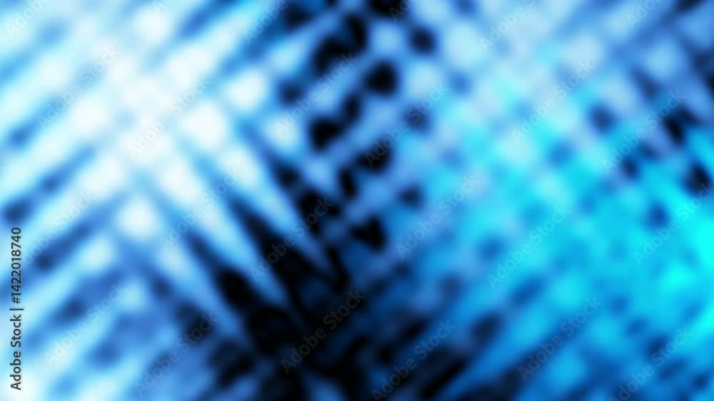 Aufkleber Abstract loop background. Blue fractal liquid light nebula abstract background
