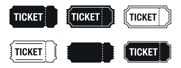Collection Of Retro Style Admission Tickets With Variety Of Designs And Black And White Colors Presentation