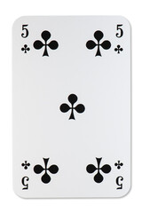 Playing card Five of Clubs French deck
