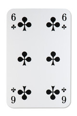 Playing card Six of Clubs French deck