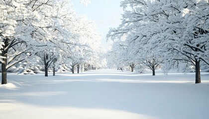 Obraz premium Snowy Winter Forest Path