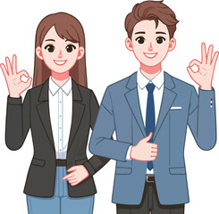 vector entrepreneur finger gesture ok