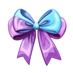 Pretty purple and blue ribbon bow shiny gift decoration