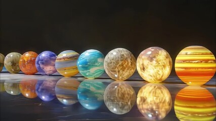 Planets gather in the solar system amidst glowing stars in a vibrant cosmic atmosphere