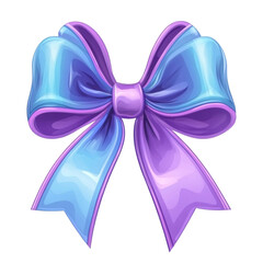 Pretty blue and purple ribbon bow isolated on black background a perfect gift decoration
