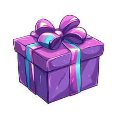 Purple gift box with a big pink bow a present for you