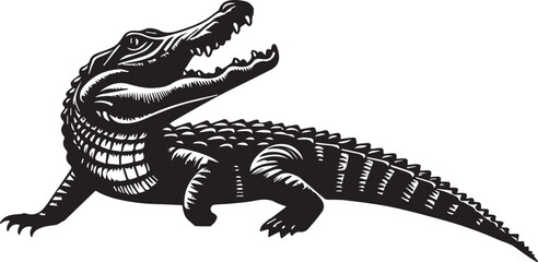 Alligator silhouette vector image