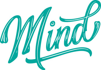 Obraz premium Teal Mind Typography.