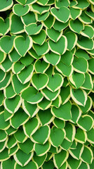 Naklejka premium close-up view of numerous heart-shaped green and yellow leaves