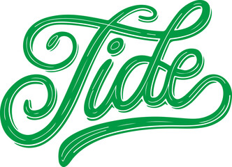 Green Tide Hand Lettering.